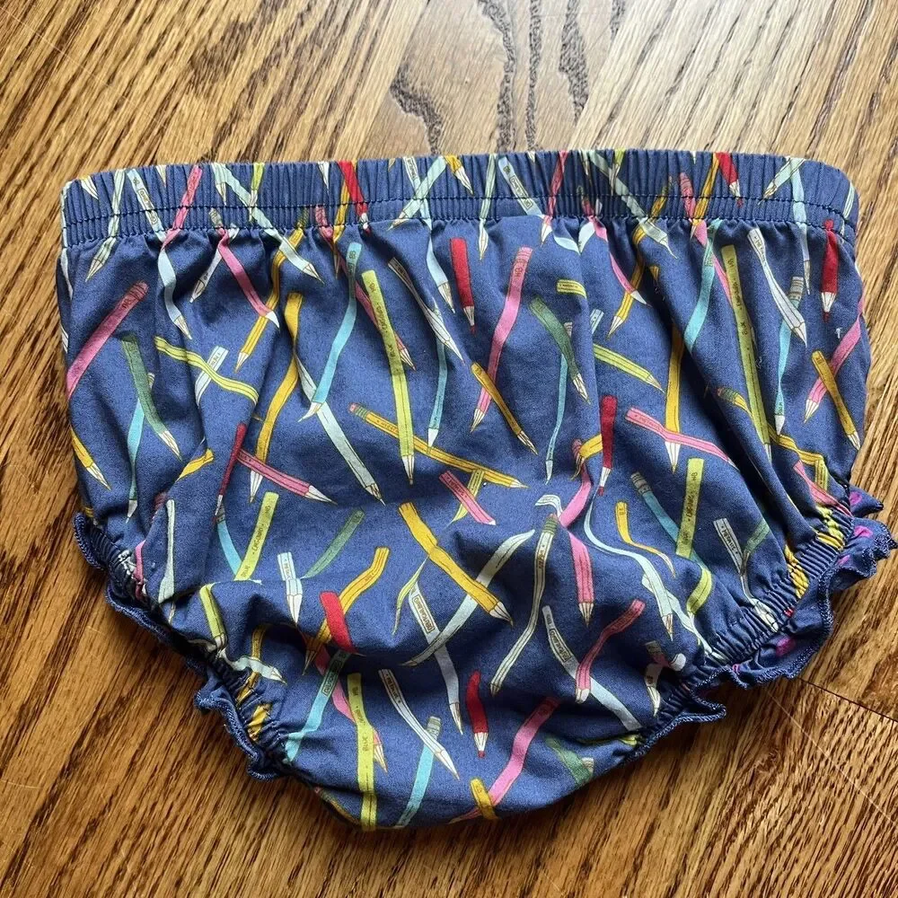 Matilda Jane Dream Big Pencils Baby 12-18 Months Diaper Cover Bloomers Colorful